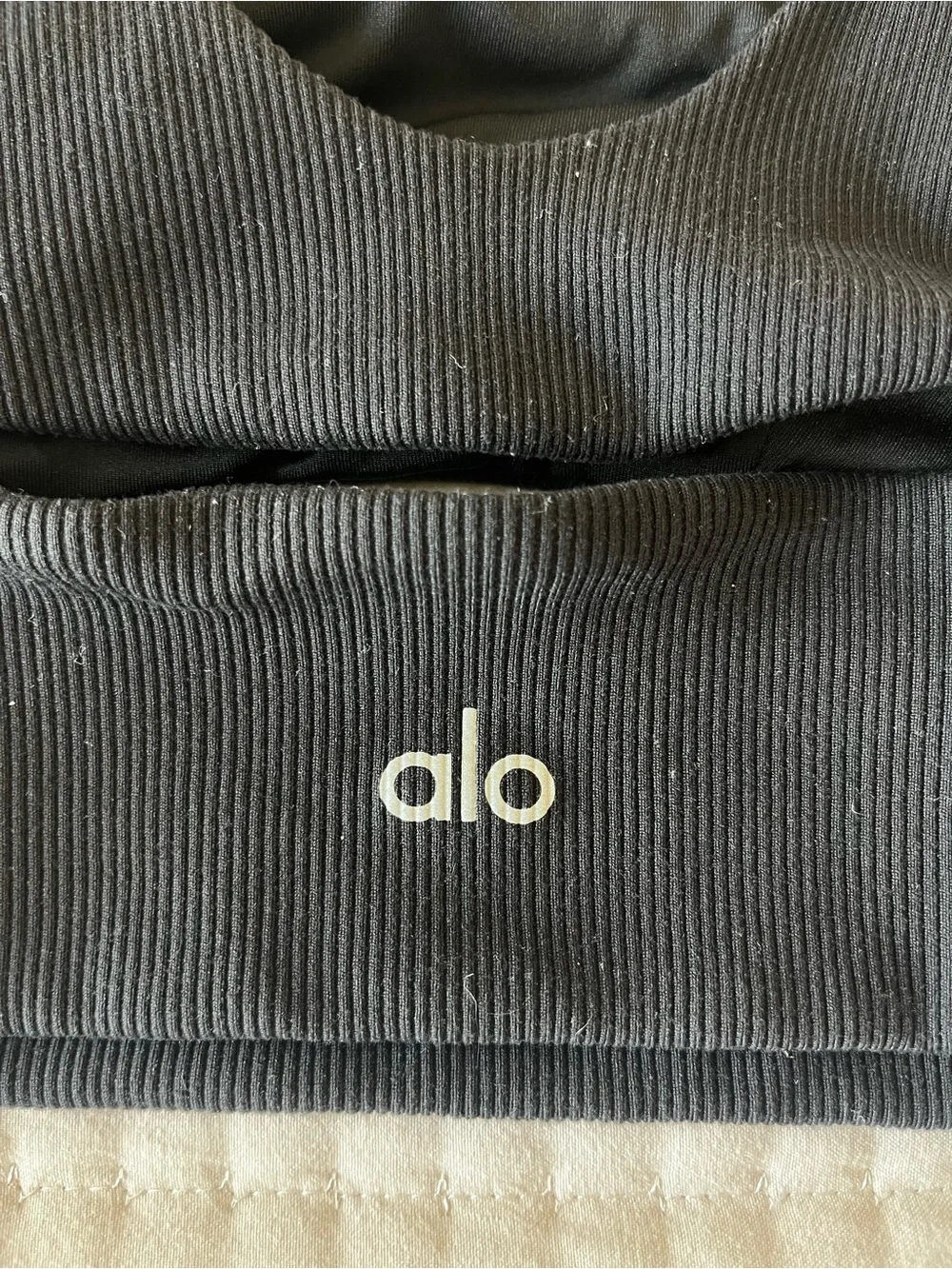 ALO Yoga Black Ribbed Cutout Tank / Sports Bra XS